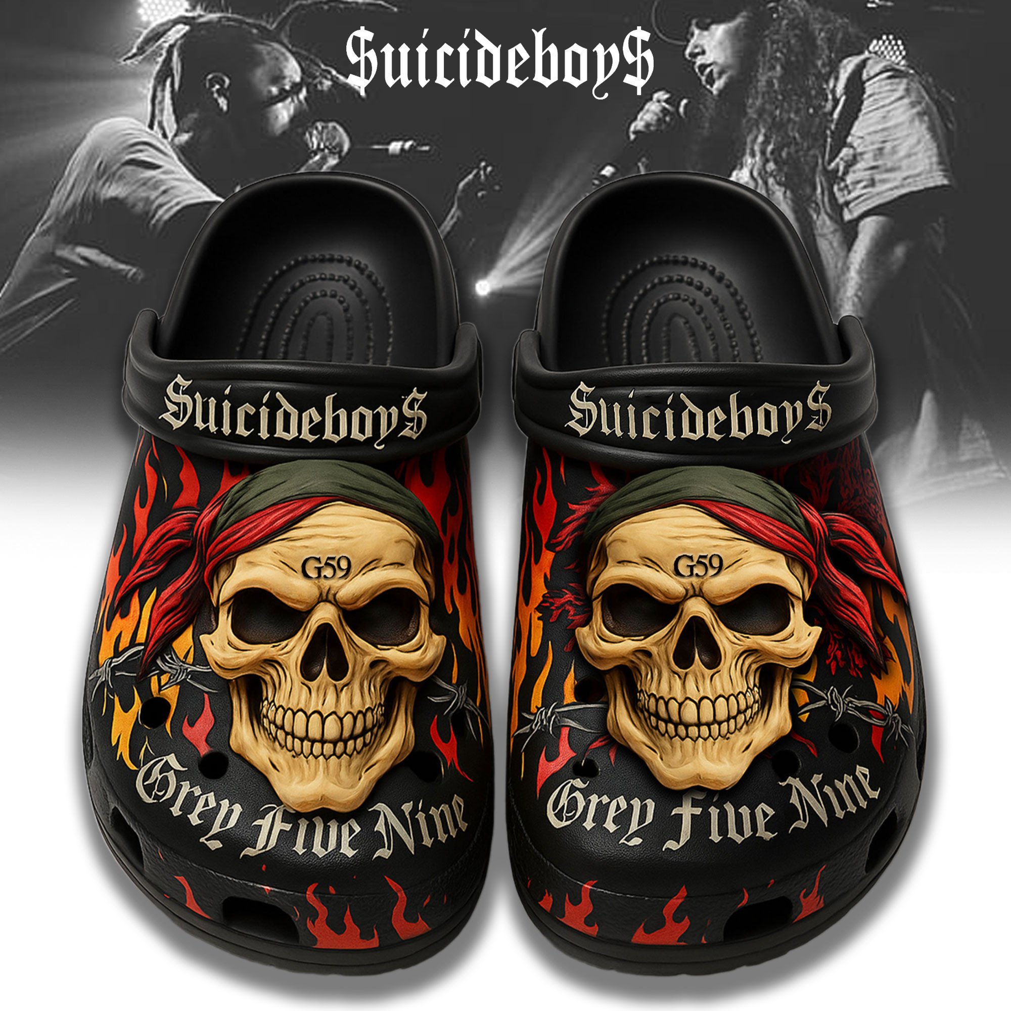 $uicideboy$ Music Crocs Crocband Clogs Shoes Comfortable For Men Women and Kids