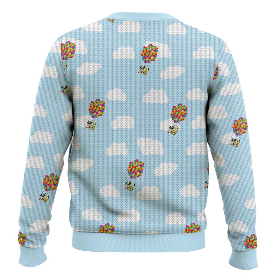 “Up Balloons House†Personalized Couple funny Valentine Sweater - Image 3