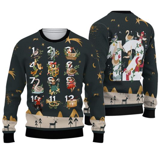 12 Days Of Christmas Sweater, Ugly Sweater For Men & Women, Perfect Outfit For Christmas New Year Autumn Winter - Image 2