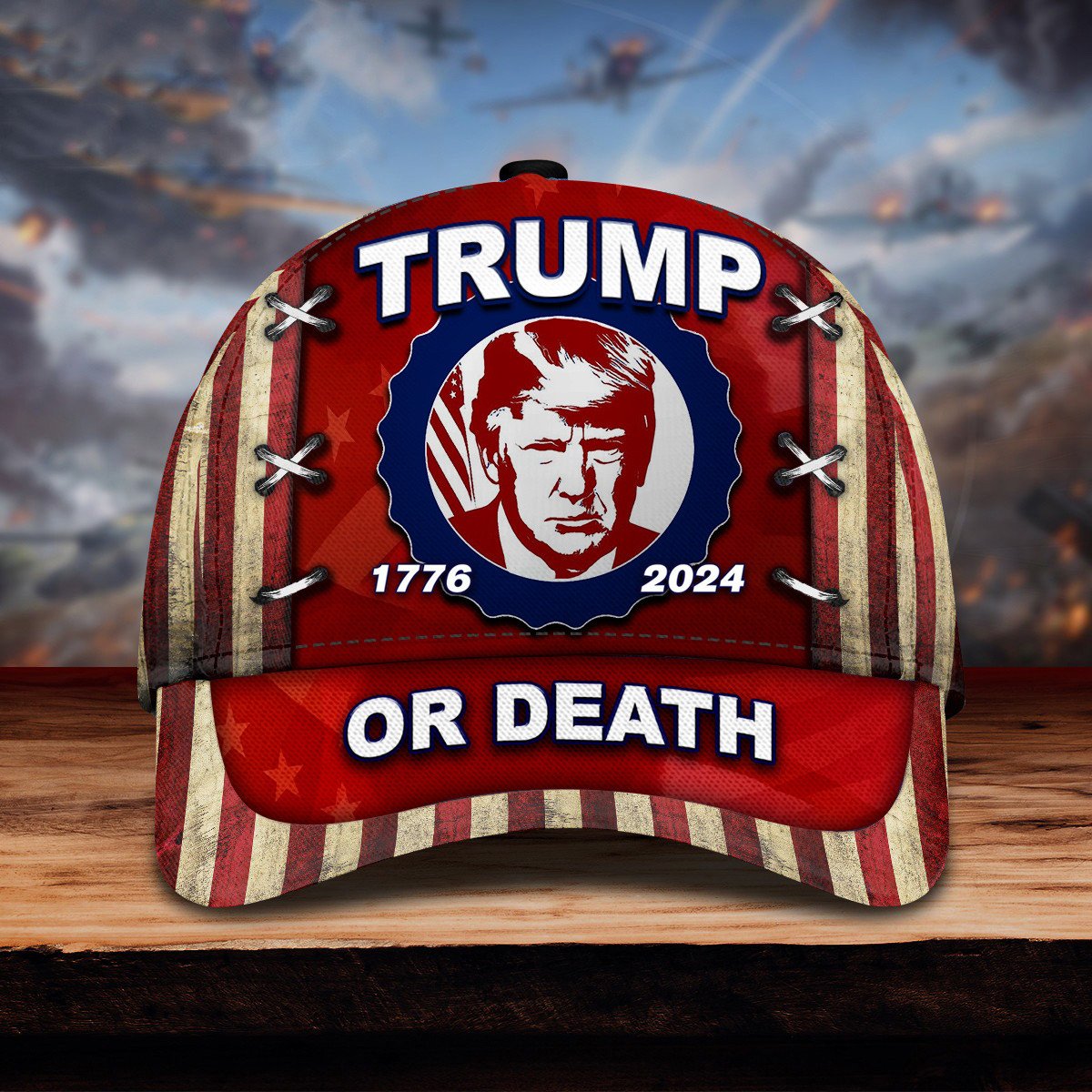1776 2024 Trump Or Death Hat American Flag Hat Donald Trump Mug Shot Merchandise Trucker Hats Custom Hats Gifts For Men & Women