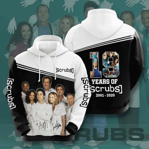 19 Years Of Scrubs 2001 2020 Zip 3D All Over Print Hoodie, Zip Hoodie