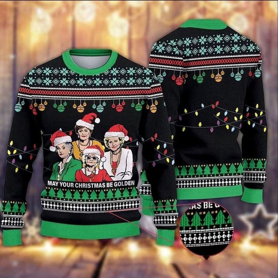 2023 Christmas Be Golden  Ugly Christmas Sweater