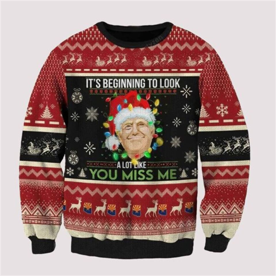 2024 Donald John Trump Christmas Santa Claus Graphic Men Sweatshirt