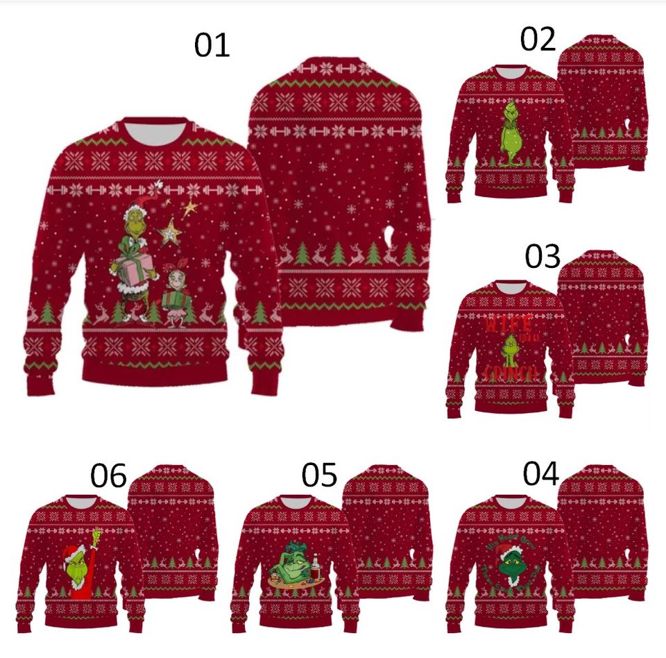 2024 New Round Neck Pullover Long Sleeves Cartoon funny character Ugly Christmas Sweater - Image 2
