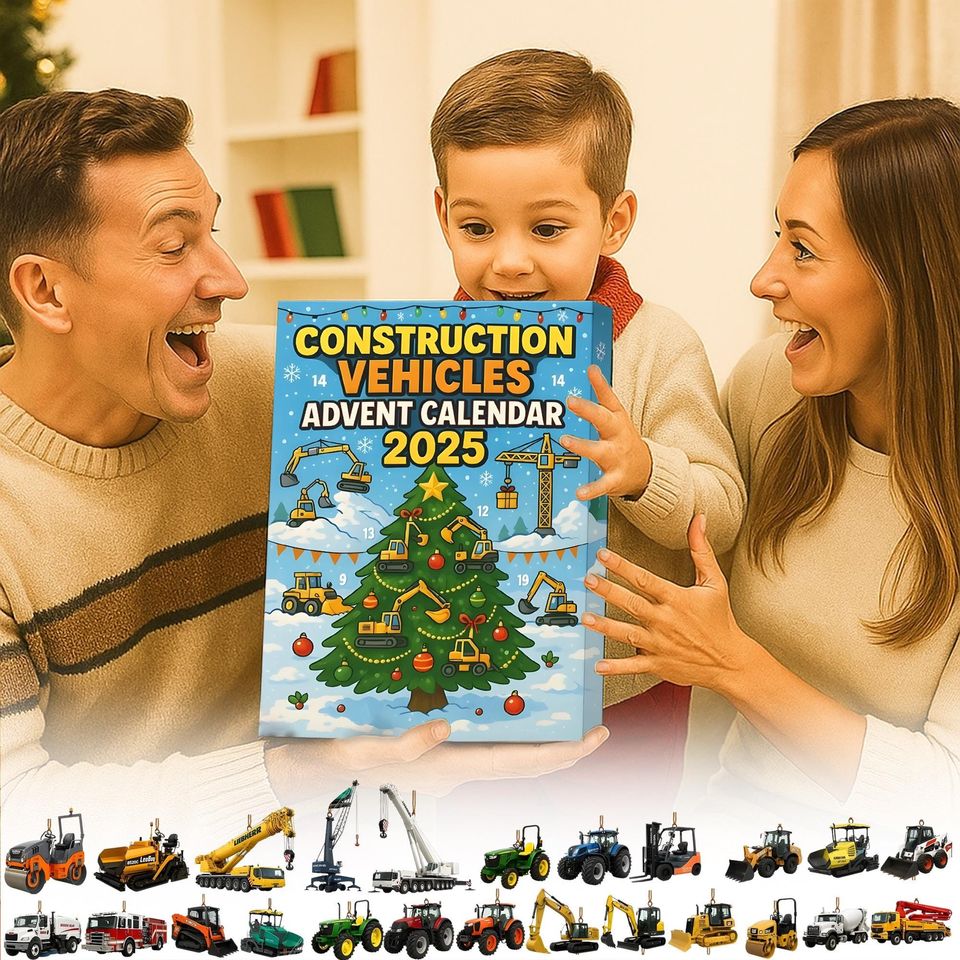 2025 Construction Vehicles Advent Calendar, Excavator Mini Truck Toys, Holiday Kids Countdown Gift Set - Image 5