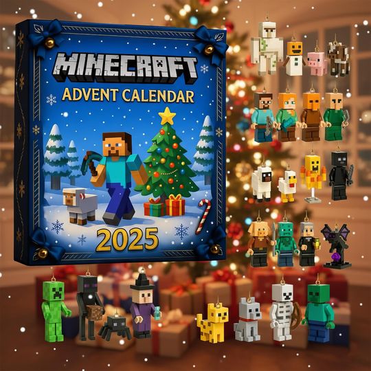 2025 Minecraft Advent Calendar - Christmas Tree Ornaments & Acrylic Charm Countdown - Image 9