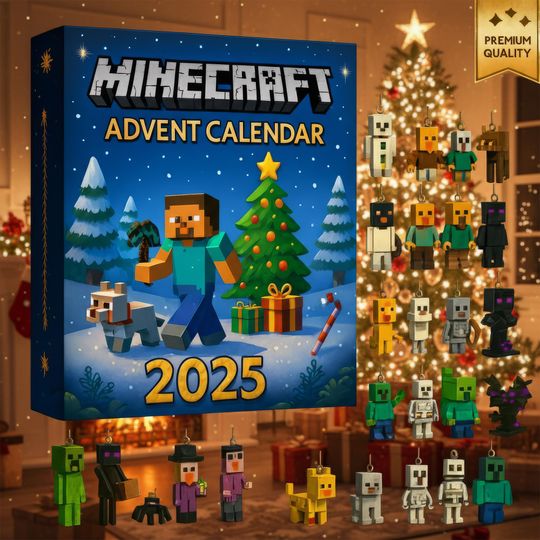2025 Minecraft Advent Calendar - Christmas Tree Ornaments & Acrylic Charm Countdown - Image 8