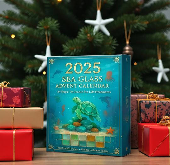 2025 Sea Life Advent Calendar, 24 Ocean-Inspired Marine Ornaments Acrylic Advent Calendar Blind Box - Image 9