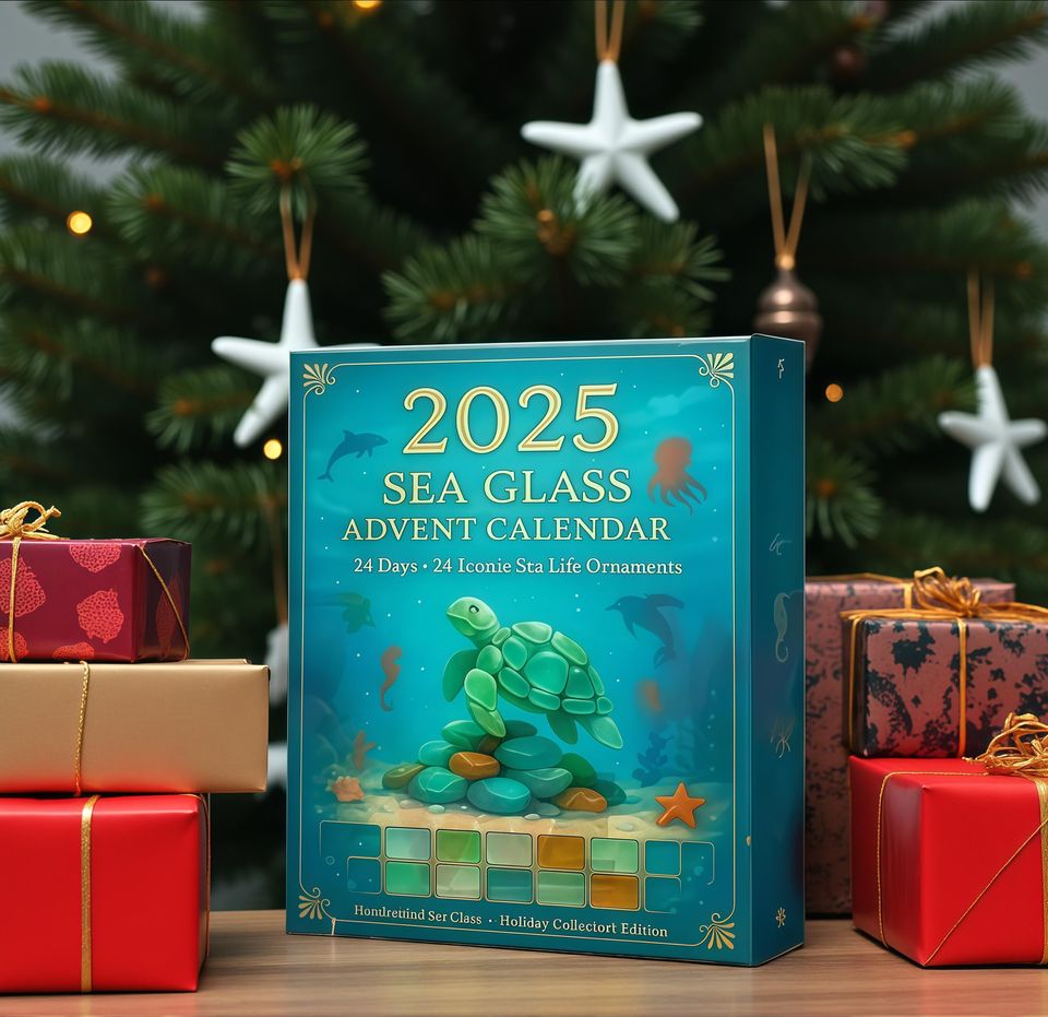 2025 Sea Life Advent Calendar, 24 Ocean-Inspired Marine Ornaments Acrylic Advent Calendar Blind Box - Image 3