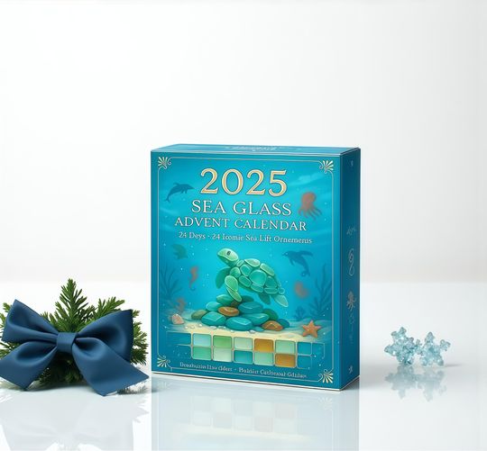 2025 Sea Life Advent Calendar, 24 Ocean-Inspired Marine Ornaments Acrylic Advent Calendar Blind Box - Image 11