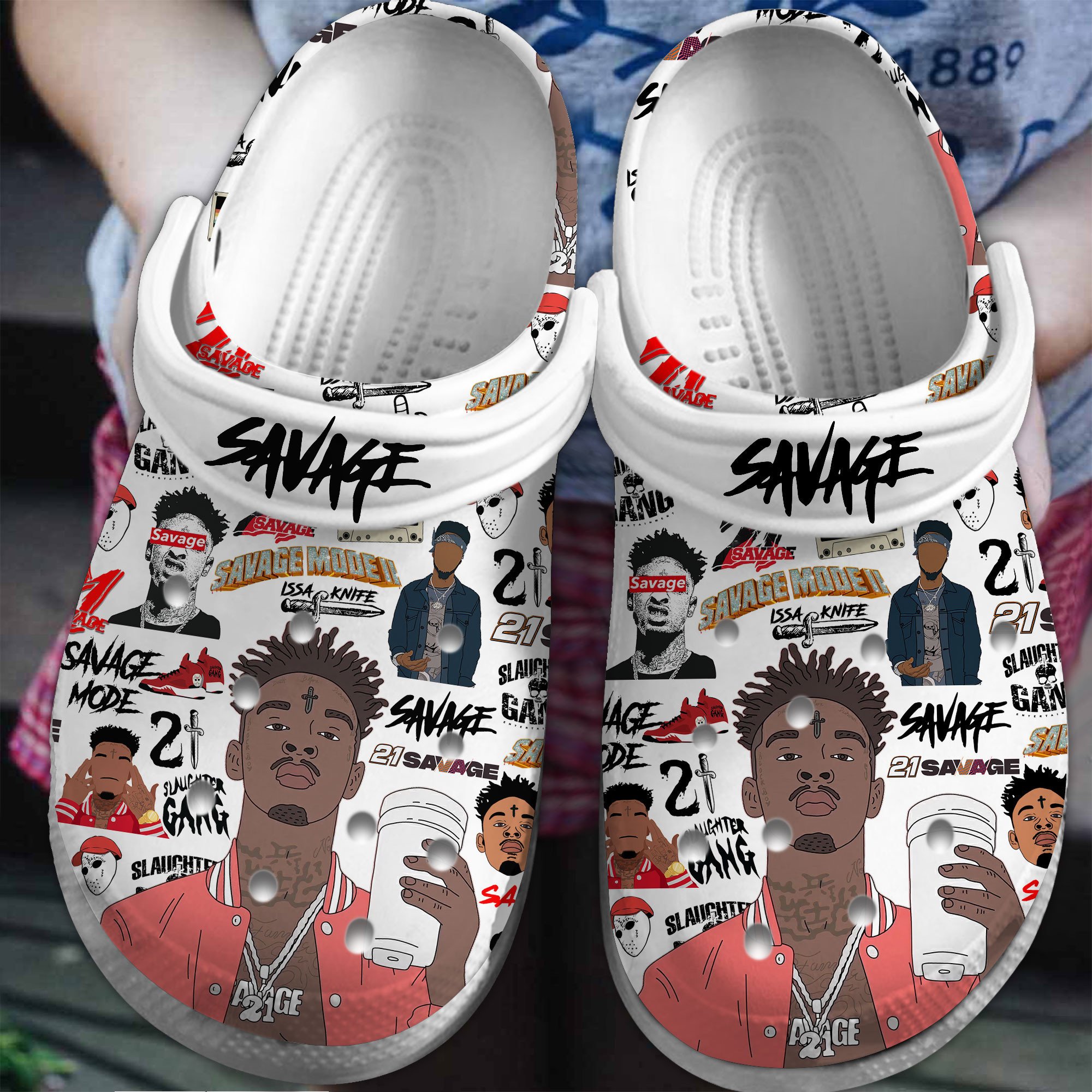 21 Savage Music Crocs Crocband Clogs Shoes Comfortable For Men Women and Kids