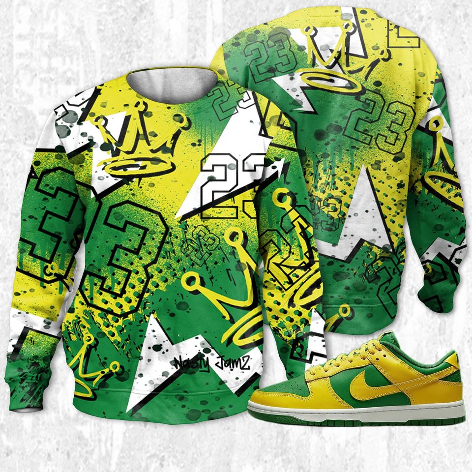 23 King 3D Zigzag Unisex Sweatshirt 3D match Dunk Low Reverse