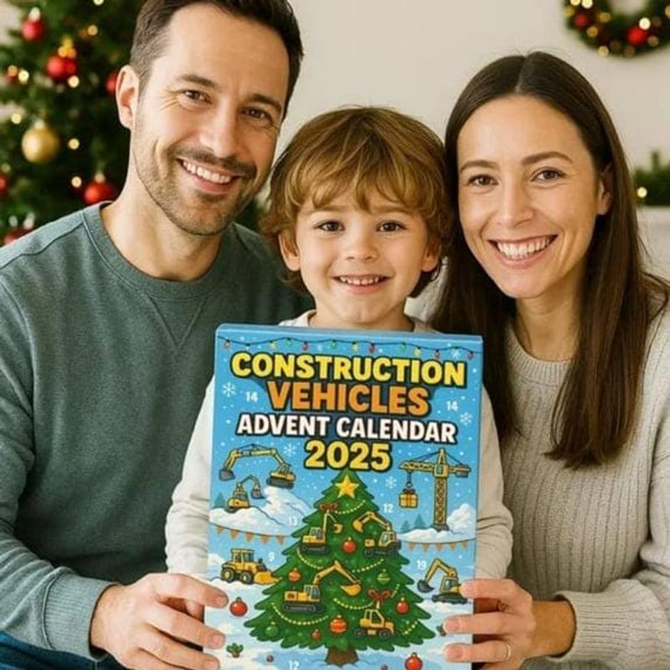 2D Acrylic Construction Vehicles Advent Calendar 2025, Surprise Construction Vehicles Box
