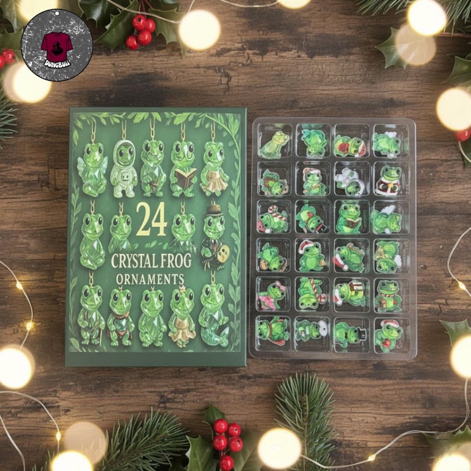 2D acrylic Crystal frog ornament Advent Calendar 2025, Crystal Frog advent calendar, Xmas gift, Frog ornament blind box, Xmas gift