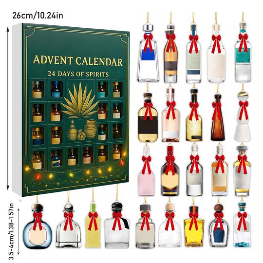 2D Flat 24Piece Tequila Acrylic Hanging Decoration 24pcs Christmas Advent Acrylic Advent Calendar Blind Box - Image 5