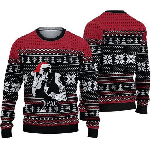 2Pac Lover Ugly Christmas 3D Sweater Gift Ugly Sweatshirt - Image 2