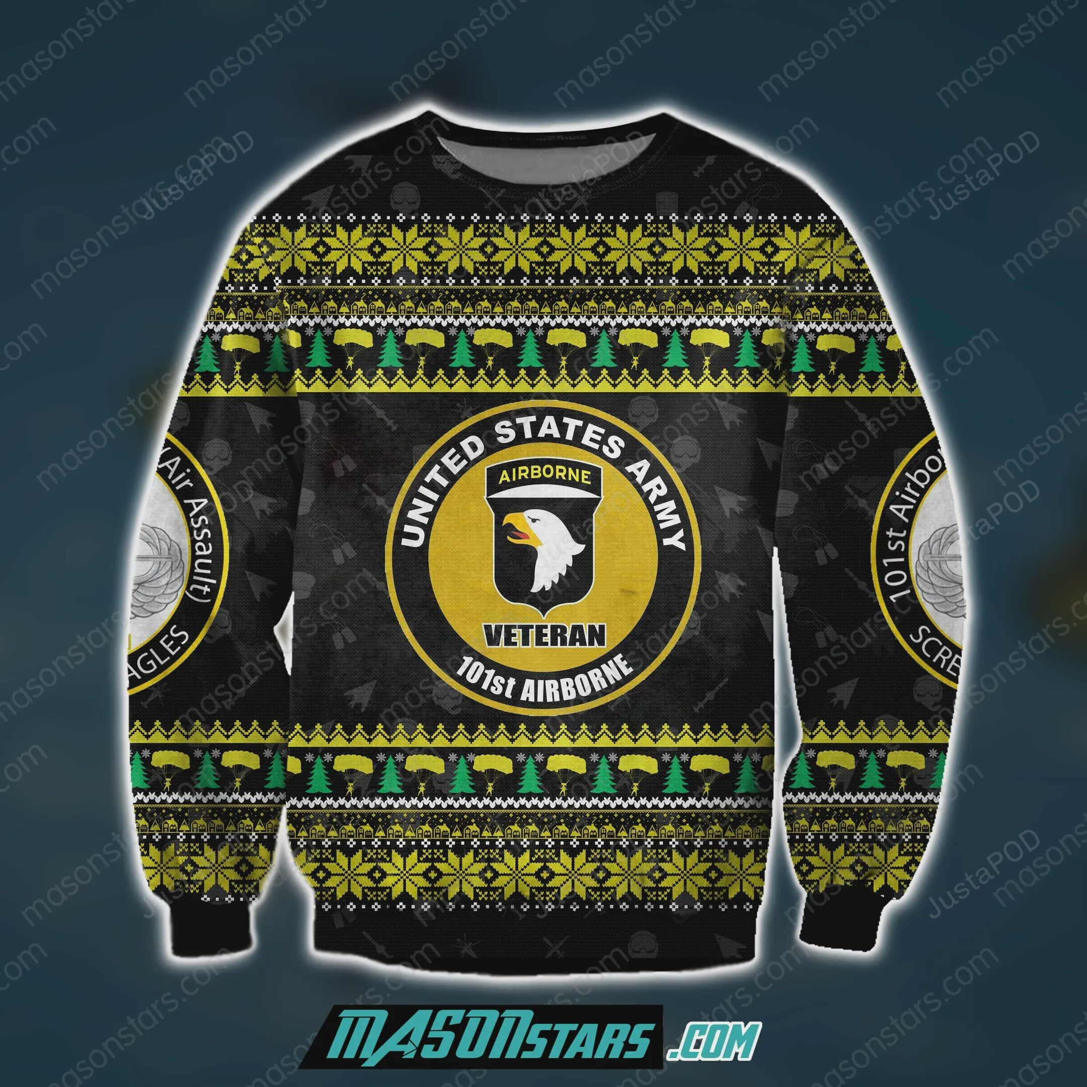 3D 101St Airborne Division Veteran Ugly Christmas Sweater Adult 3D Funny Matching for family