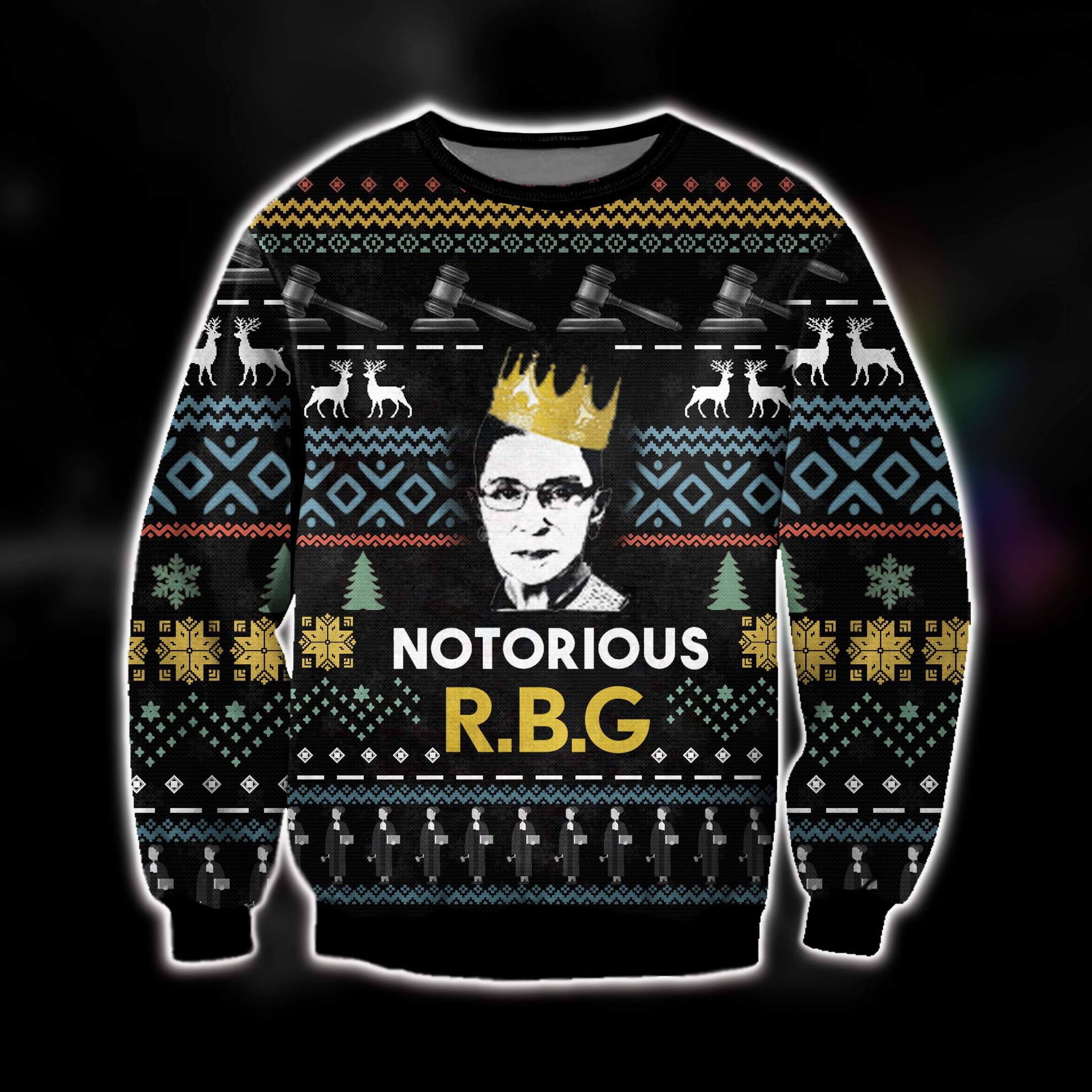 3D All Over Print Notorious R.B.G Ugly Christmas Sweater Adult 3D Funny Matching for family