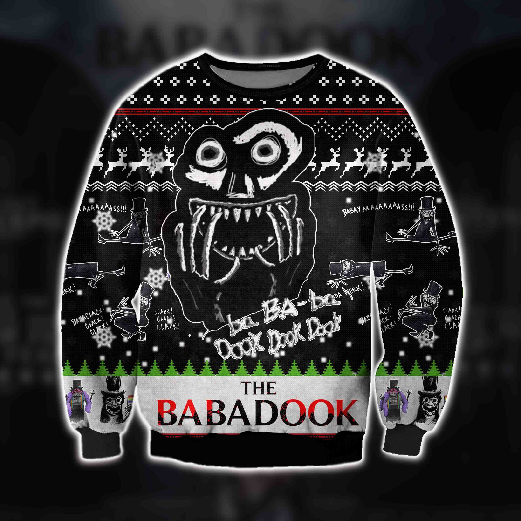 3D All Over Print The Babadook Horror Film Ugly Christmas Sweater Adult 3D Funny Matching for family