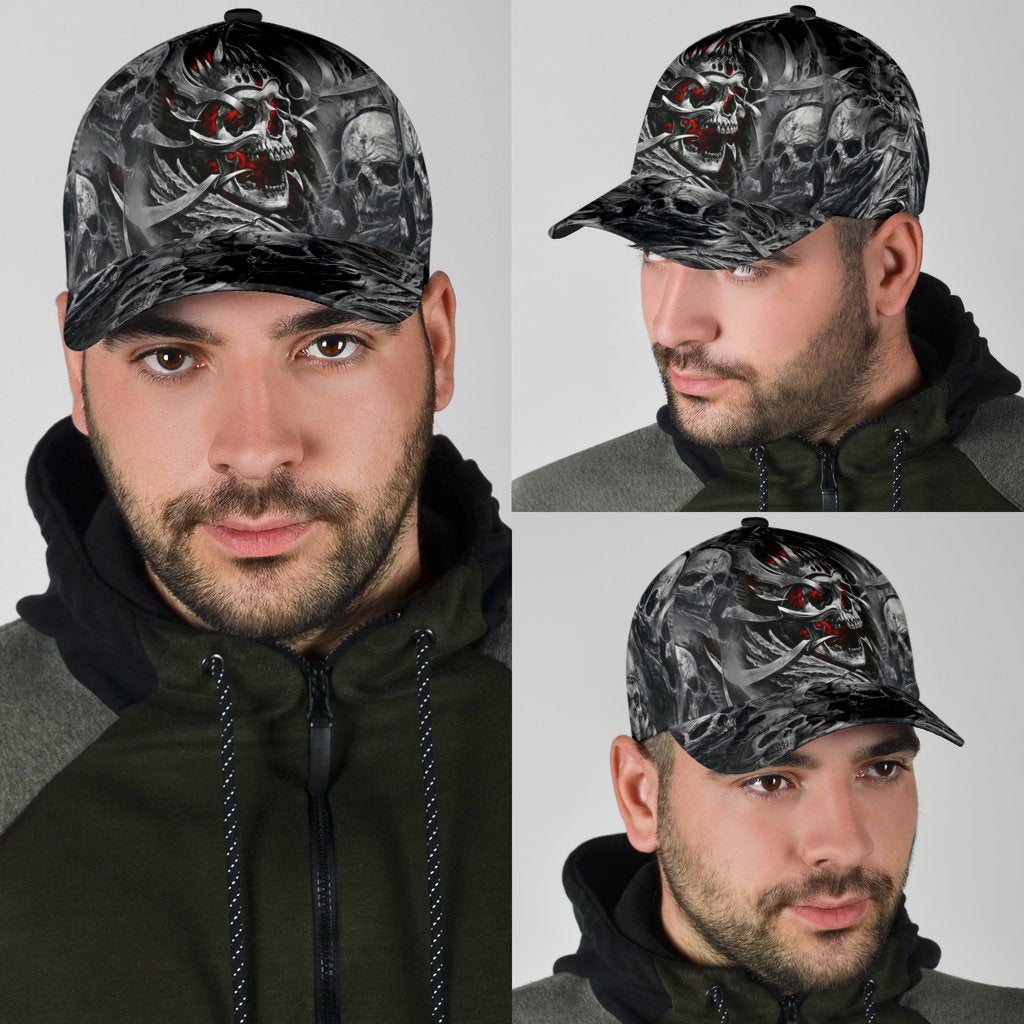 3D All Over Printed Baseball Cap With Skull, Skull Cap Hat For Men And Women Trucker Hats Custom Hats Gifts For Men & Women