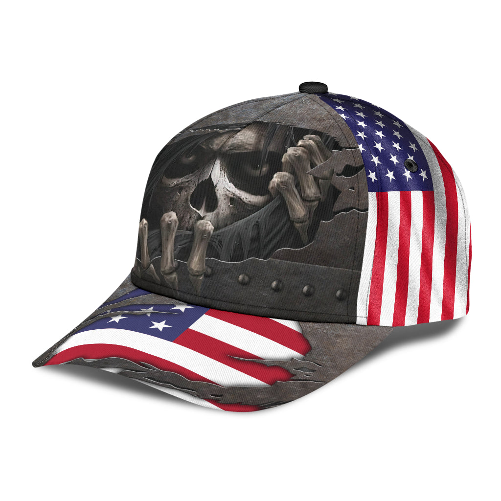 3D All Over Printed Skull Cap Hat With American Flag Pattern Baseball Skull Cap Trucker Hats Custom Hats Gifts For Men & Women