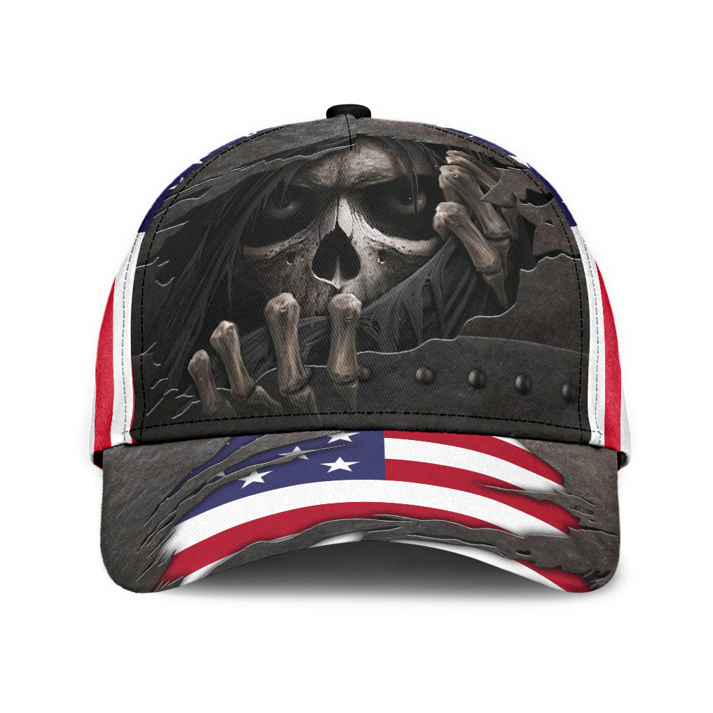 3D All Over Printed Skull Cap Hat With American Flag Pattern Baseball Skull Cap Trucker Hats Custom Hats Gifts For Men & Women