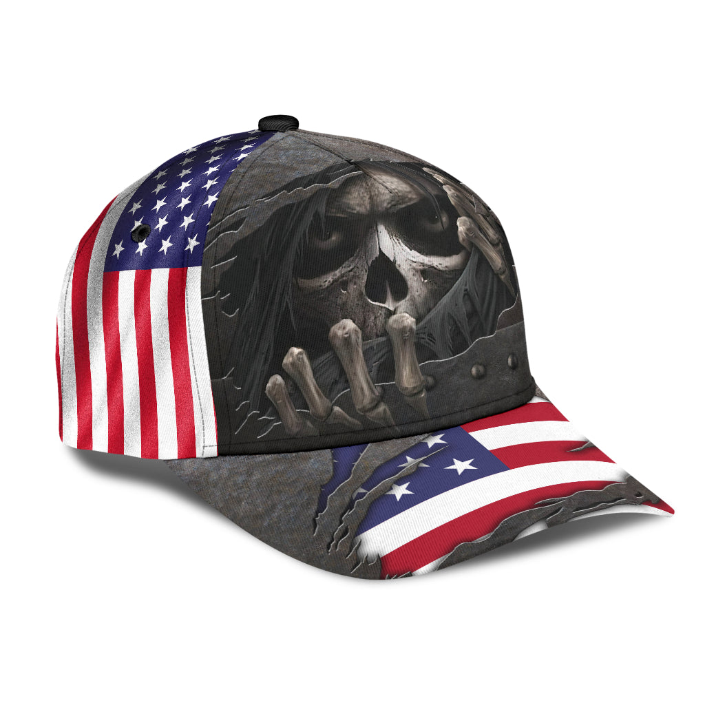 3D All Over Printed Skull Cap Hat With American Flag Pattern Baseball Skull Cap Trucker Hats Custom Hats Gifts For Men & Women