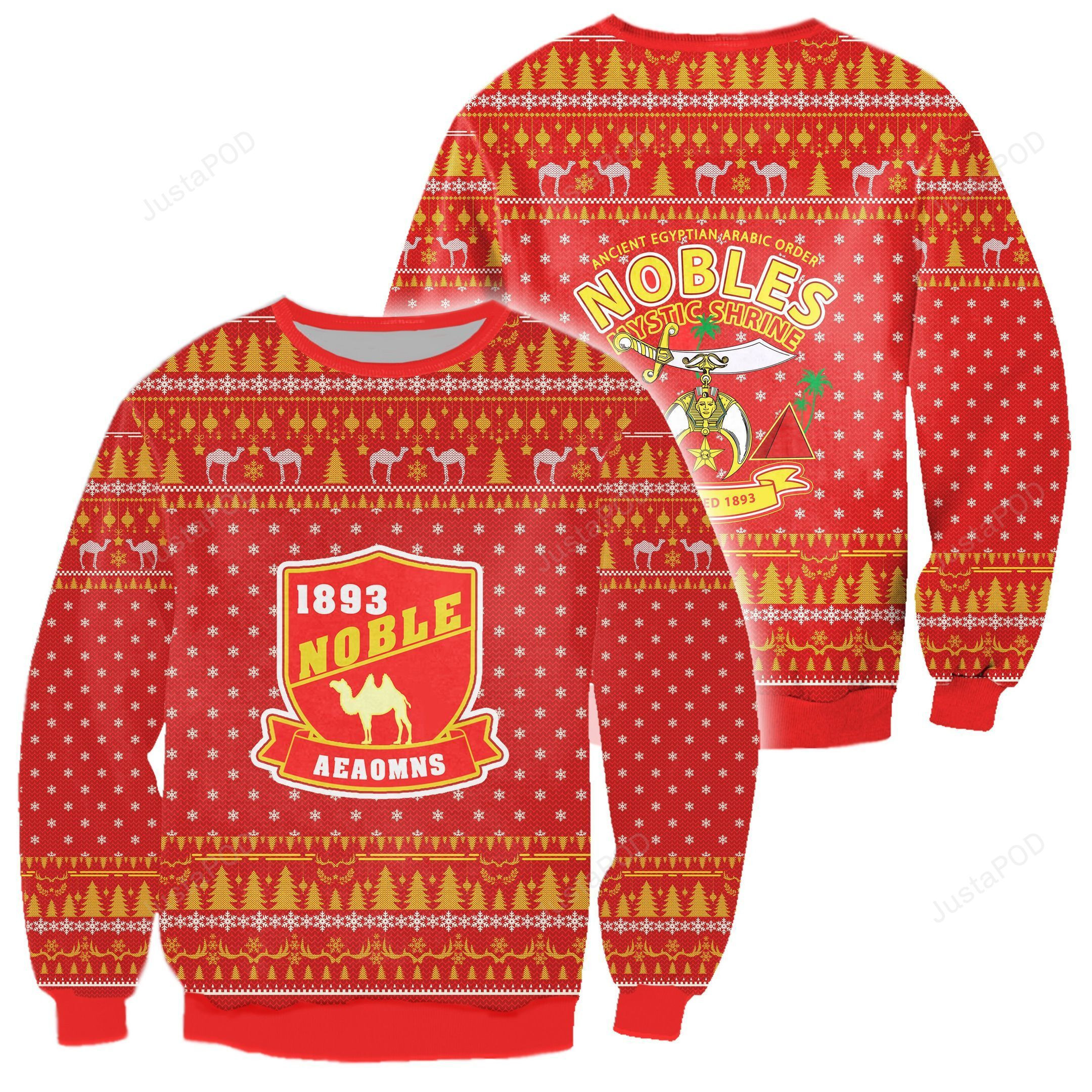 3D All Over Shriners Ugly Christmas Sweater Adult 3D Funny Matching for family