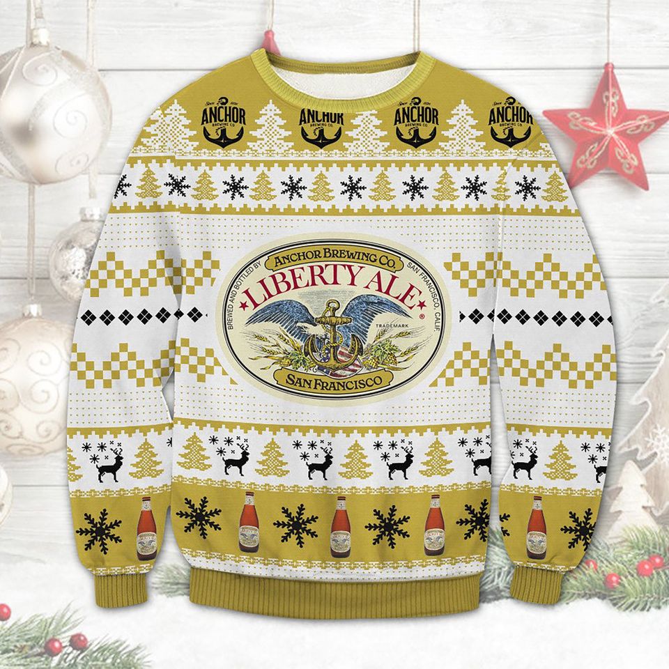 3D Anchor Brewing Liberty Ale Beer Christmas Sweater