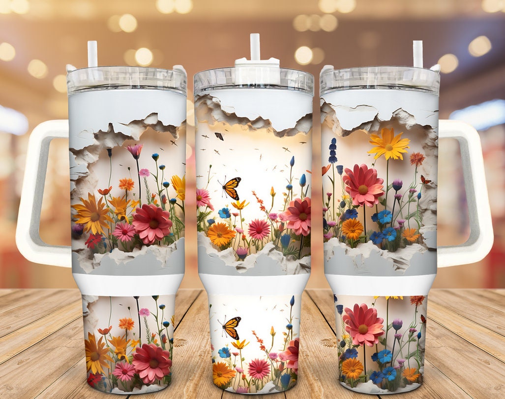 3D Autumn Wildflower Custom Stanley Cup 40 oz 30 oz Tumbler With HandleTVC2301939