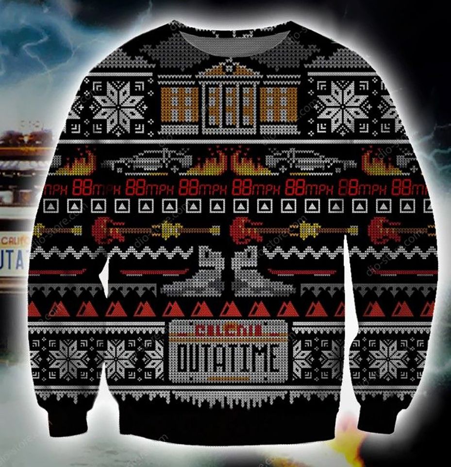 3D Back To The Future Logo Christmas Ugly Sweater