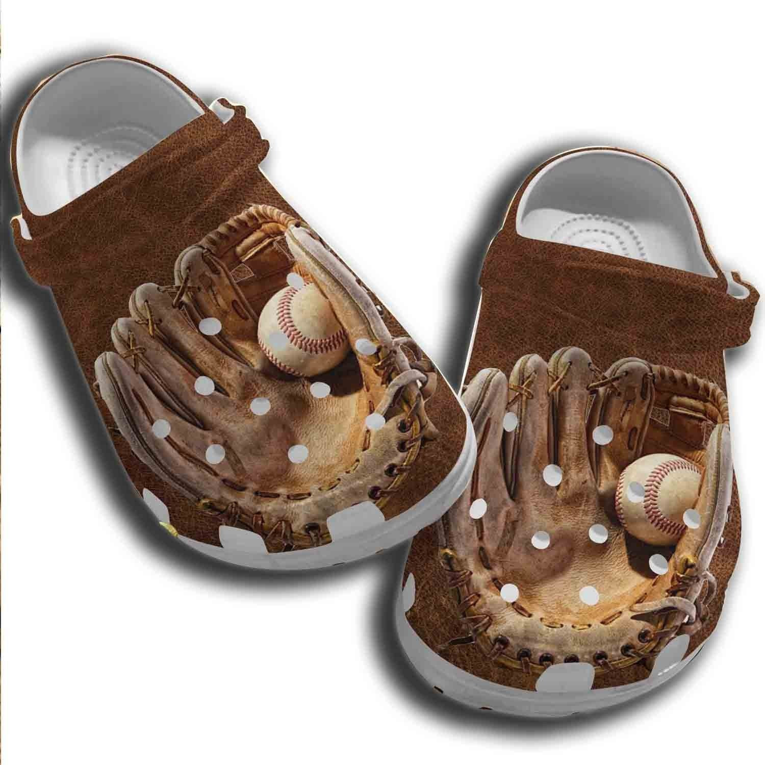 3D Baseball Ball And Gloves Player Shoes Clogs For Batter - Funny Baseball Custom Shoe