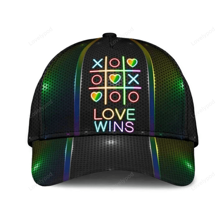 3D Baseball Cap For LGBTQ, LGBT Love Wins Printing Baseball Cap Hat, Gay Man Gifts Trucker Hats Custom Hats Gifts For Men & Women