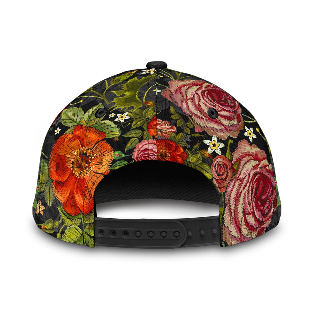 3D Baseball Cap Hat With Skull Flower Patter Skull Cap Hat For Her Women Skull Cap Hat Trucker Hats Custom Hats Gifts For Men & Women