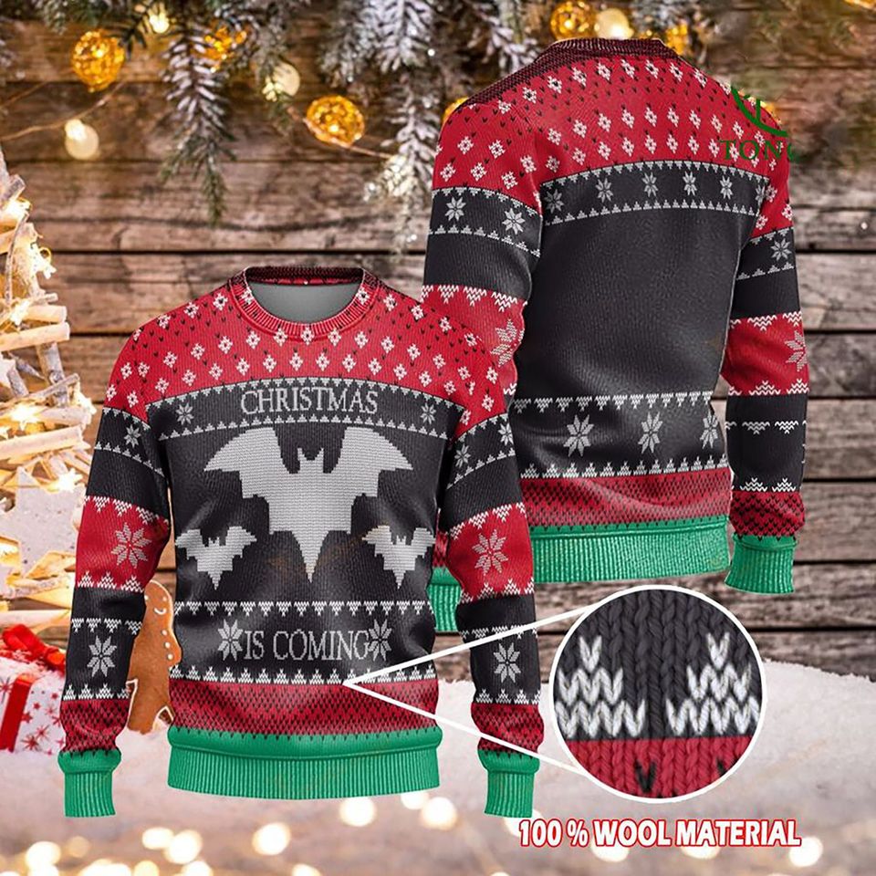 3D Bats Ugly Christmas Sweater