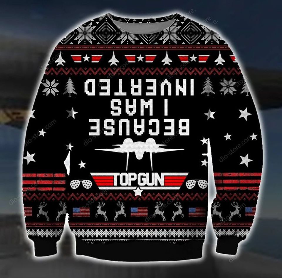 3D Because I Was Inverted Ugly Christmas Sweater