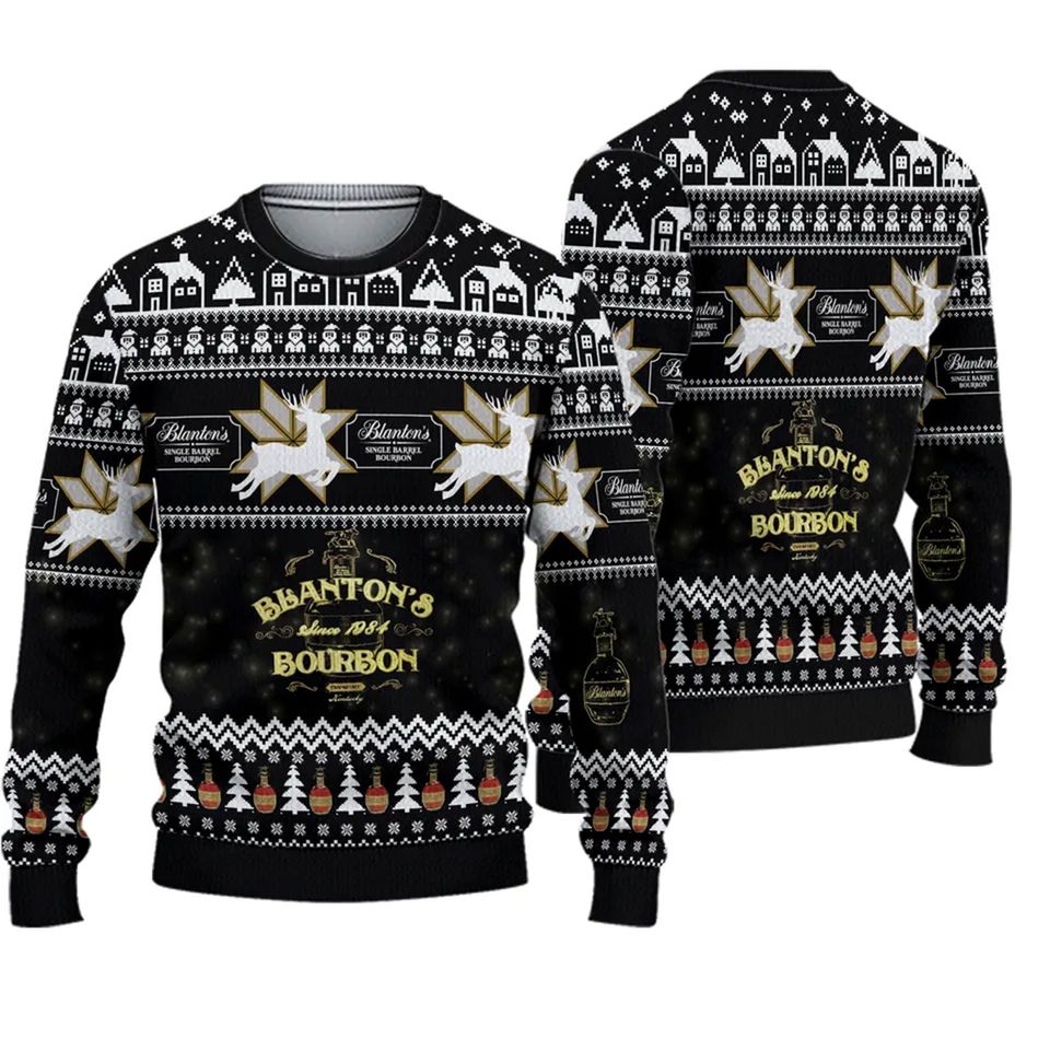 3D Blantons Bourbon Ugly Christmas Sweater