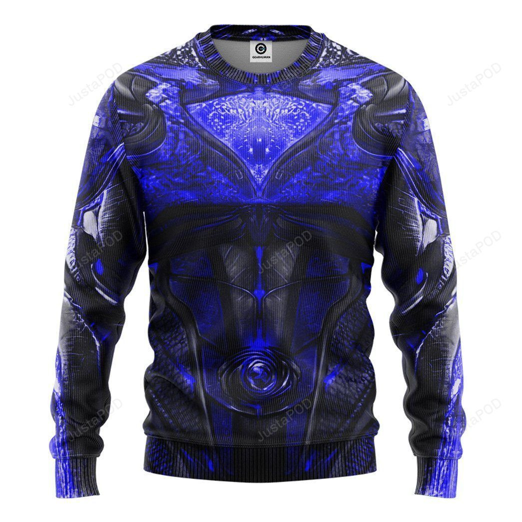3D Blue Power Ranger Ugly Christmas Sweater Adult 3D Funny Matching for family