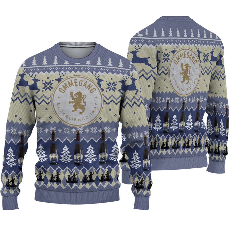 3D Brewery Ommegang Hennepin Christmas Ugly Sweater