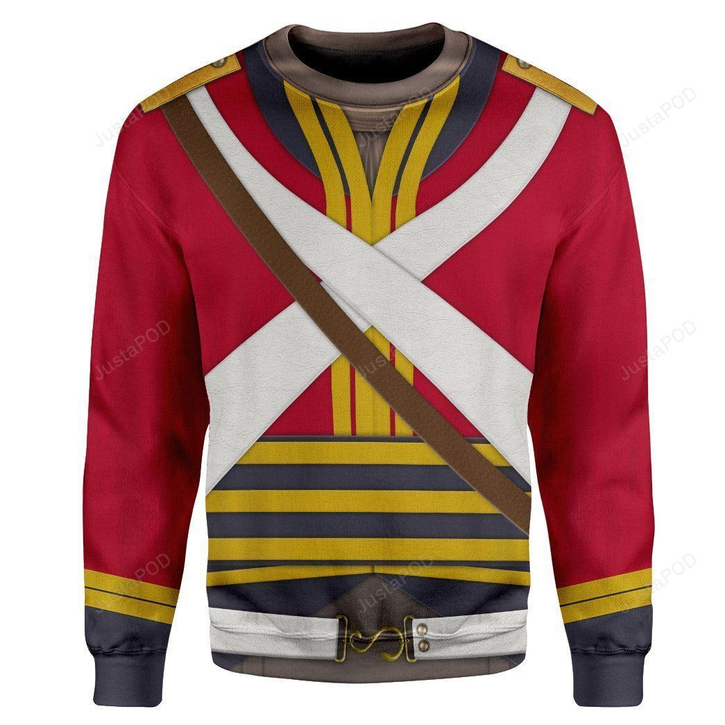 3D British 2Nd Heavy Dragoon Ugly Christmas Sweater Adult 3D Funny Matching for family