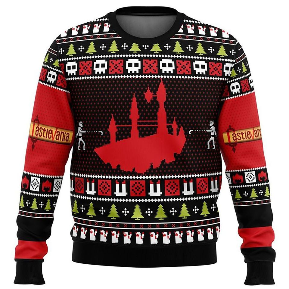 3D Christmas Castlevania Ugly Christmas Sweater