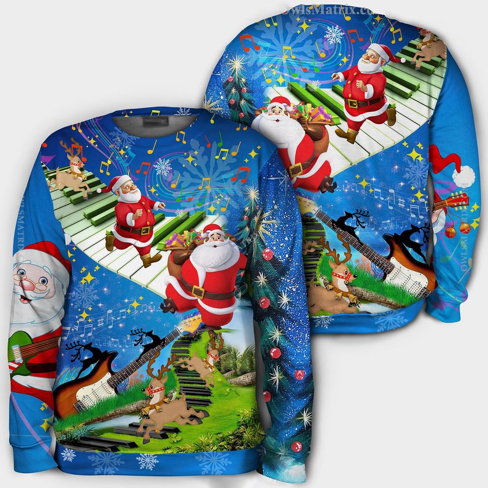 3D Christmas Jumping On Musical Hoodie