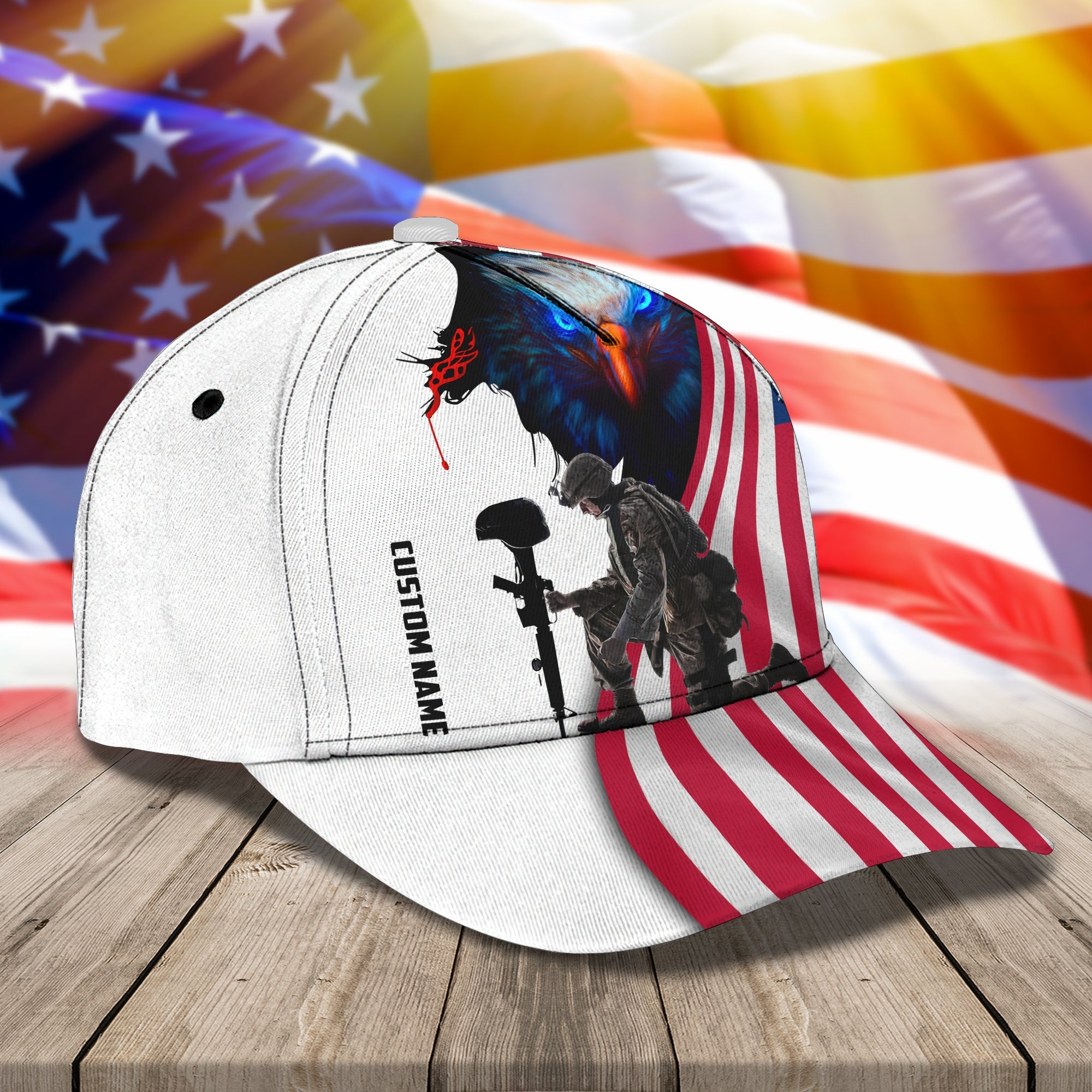 3D Classic Cap 11 Personalized Name Cap Veteran Trucker Hats Custom Hats Gifts For Men & Women