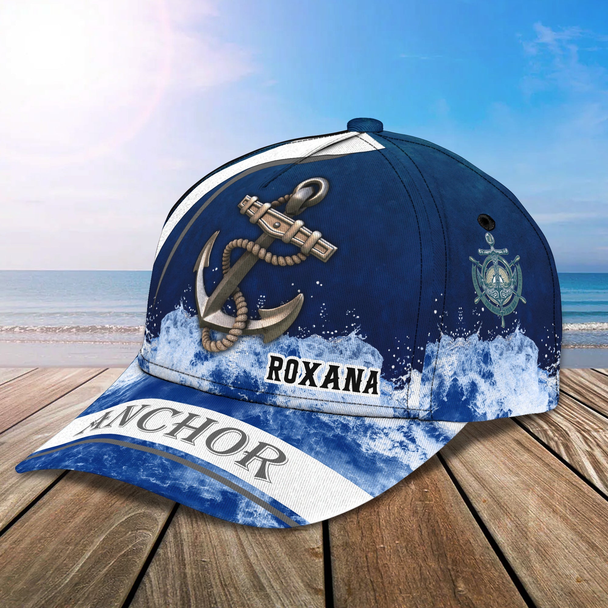 3D Classic Cap Anchor Roxana Personalized Name Cap Trucker Hats Custom Hats Gifts For Men & Women