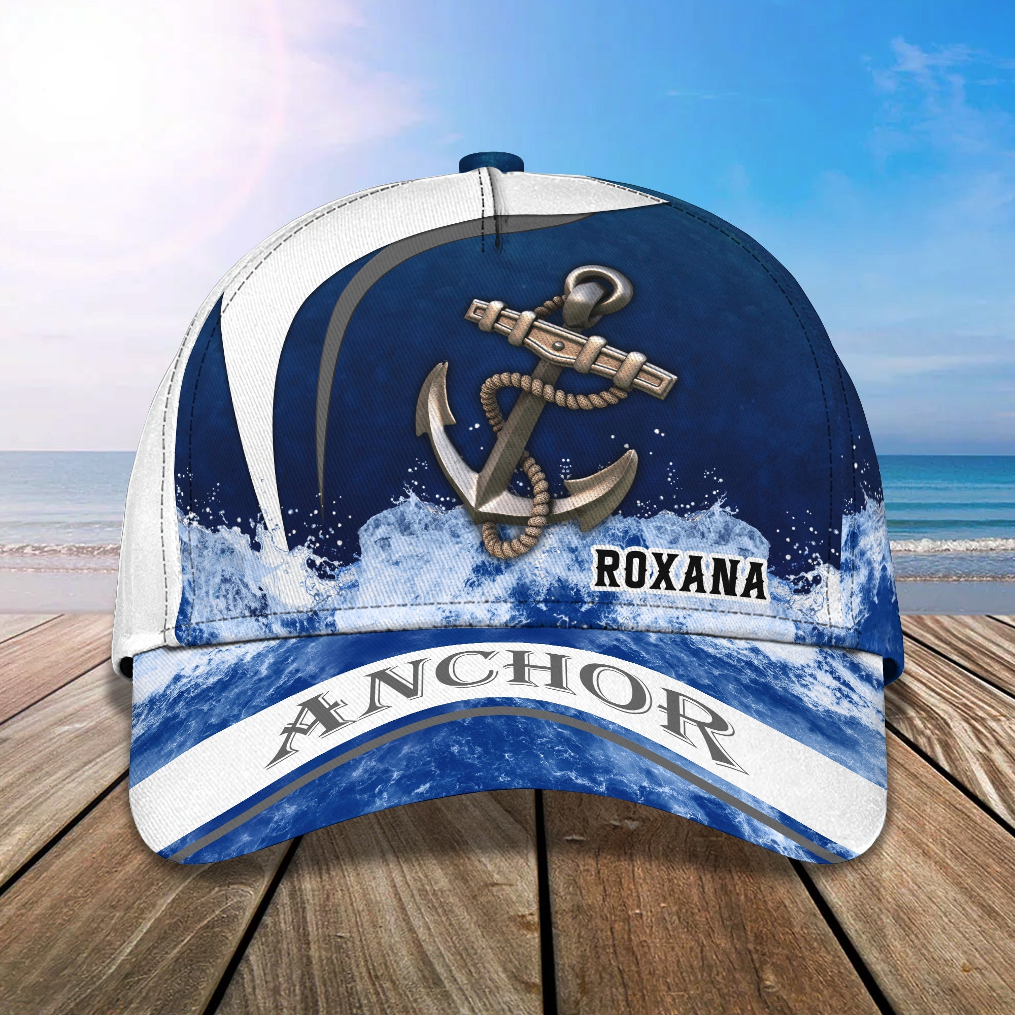 3D Classic Cap Anchor Roxana Personalized Name Cap Trucker Hats Custom Hats Gifts For Men & Women