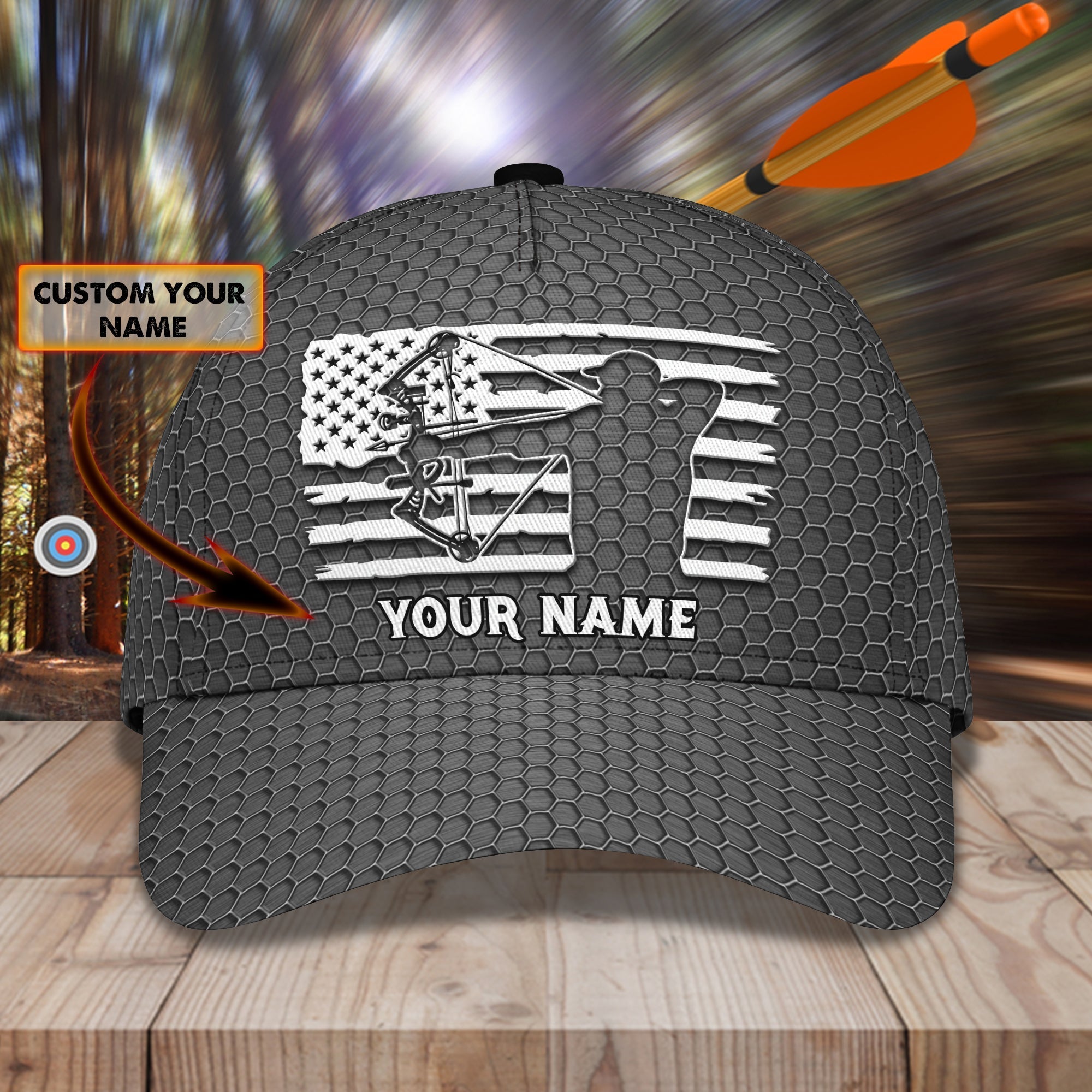 3D Classic Cap Archery F Personalized Name Cap 37 Trucker Hats Custom Hats Gifts For Men & Women