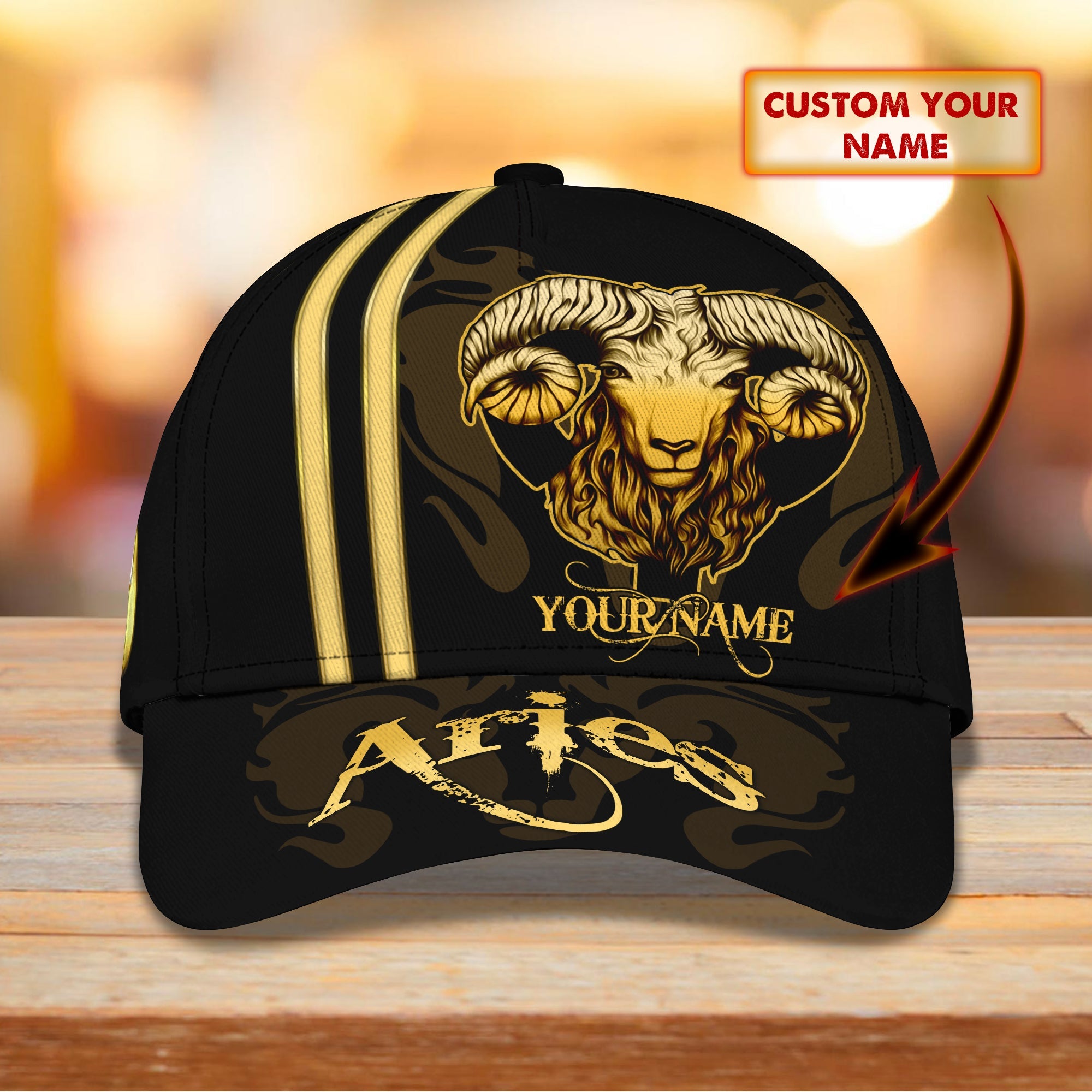 3D Classic Cap Aries Personalized Name Cap Trucker Hats Custom Hats Gifts For Men & Women