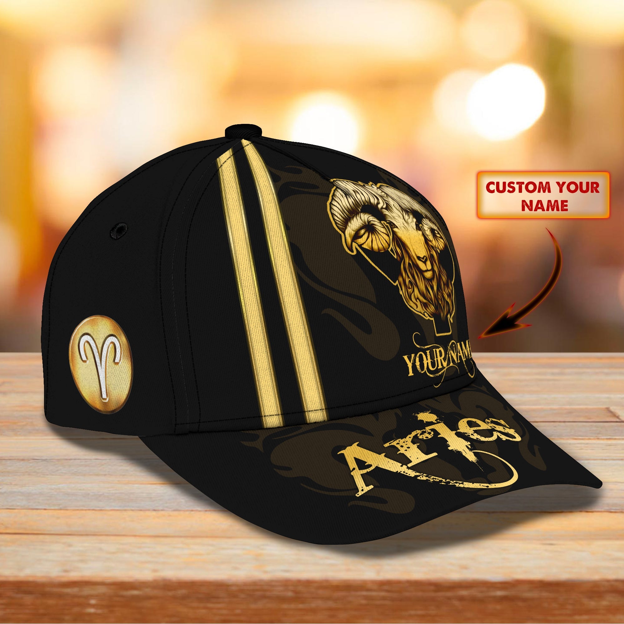 3D Classic Cap Aries Personalized Name Cap Trucker Hats Custom Hats Gifts For Men & Women