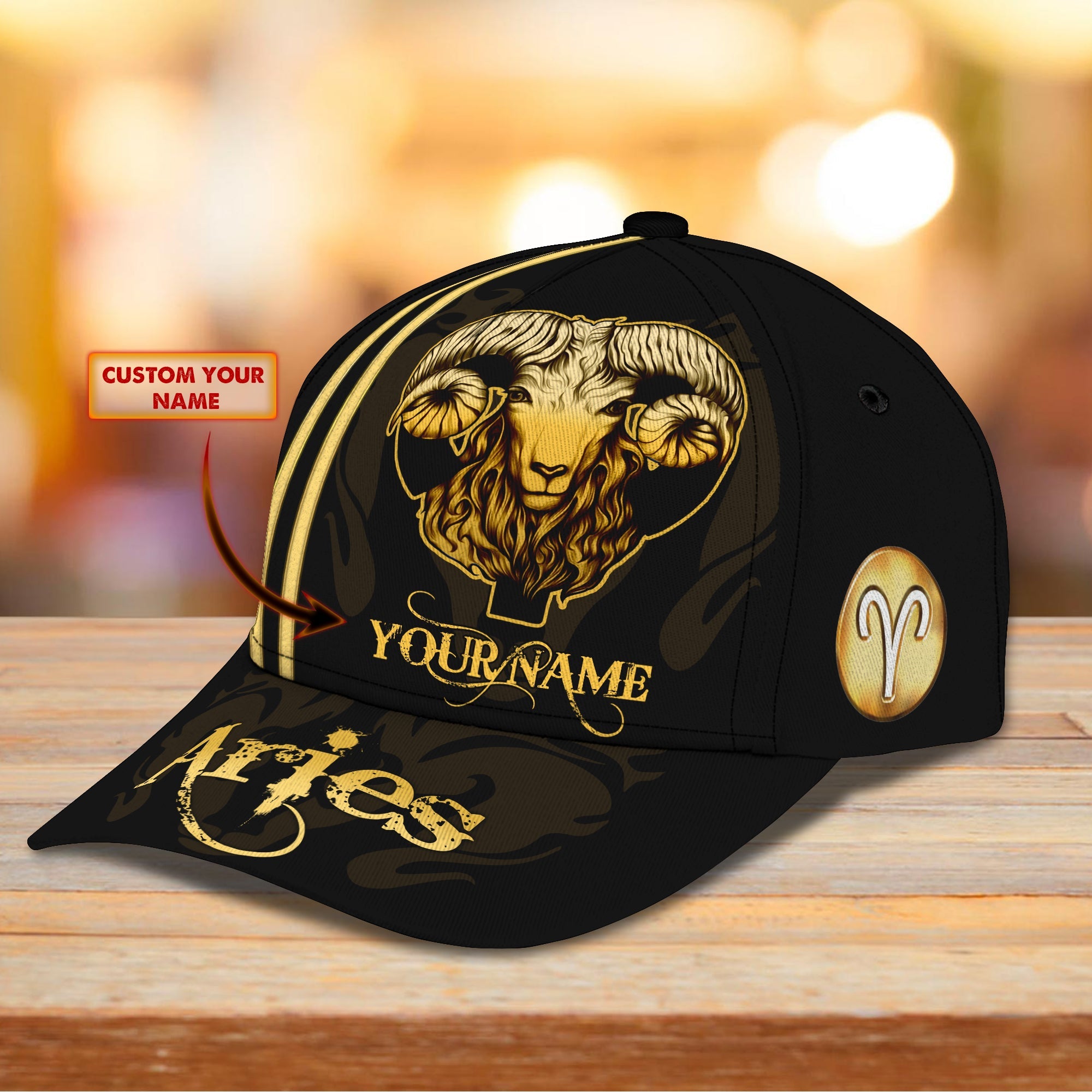 3D Classic Cap Aries Personalized Name Cap Trucker Hats Custom Hats Gifts For Men & Women