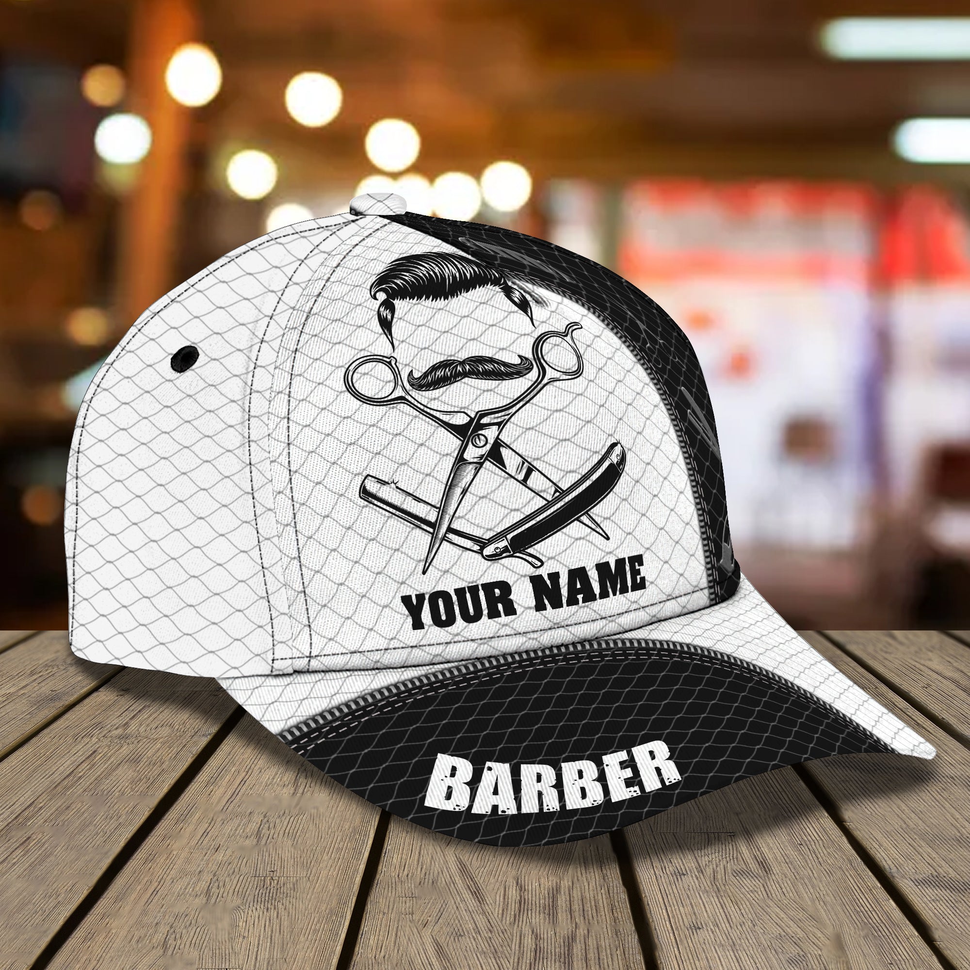 3D Classic Cap Barber Personalized Name Cap 24 Trucker Hats Custom Hats Gifts For Men & Women